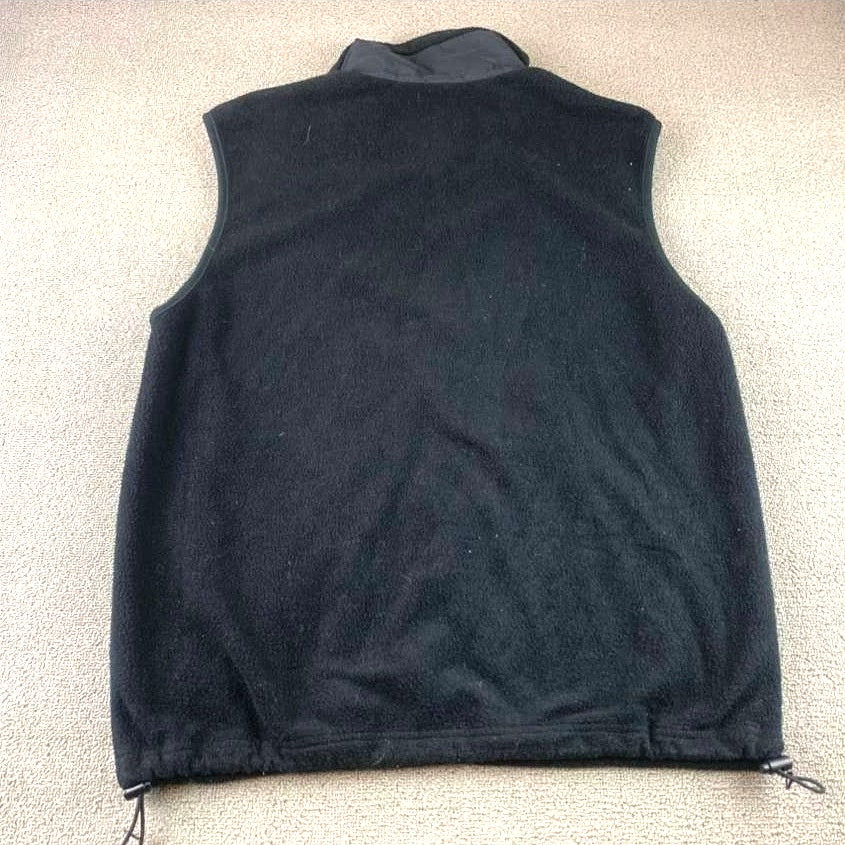 Columbia Fleece Vest Men's Tall L Black Full Zip Made in USA Y2K F00
