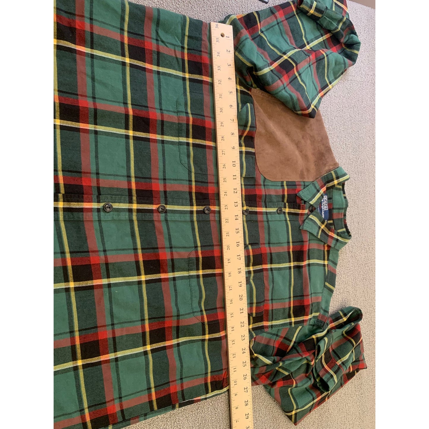Polo By Ralph Lauren Men's XL Green Plaid Long Sleeve Flannel Shirt