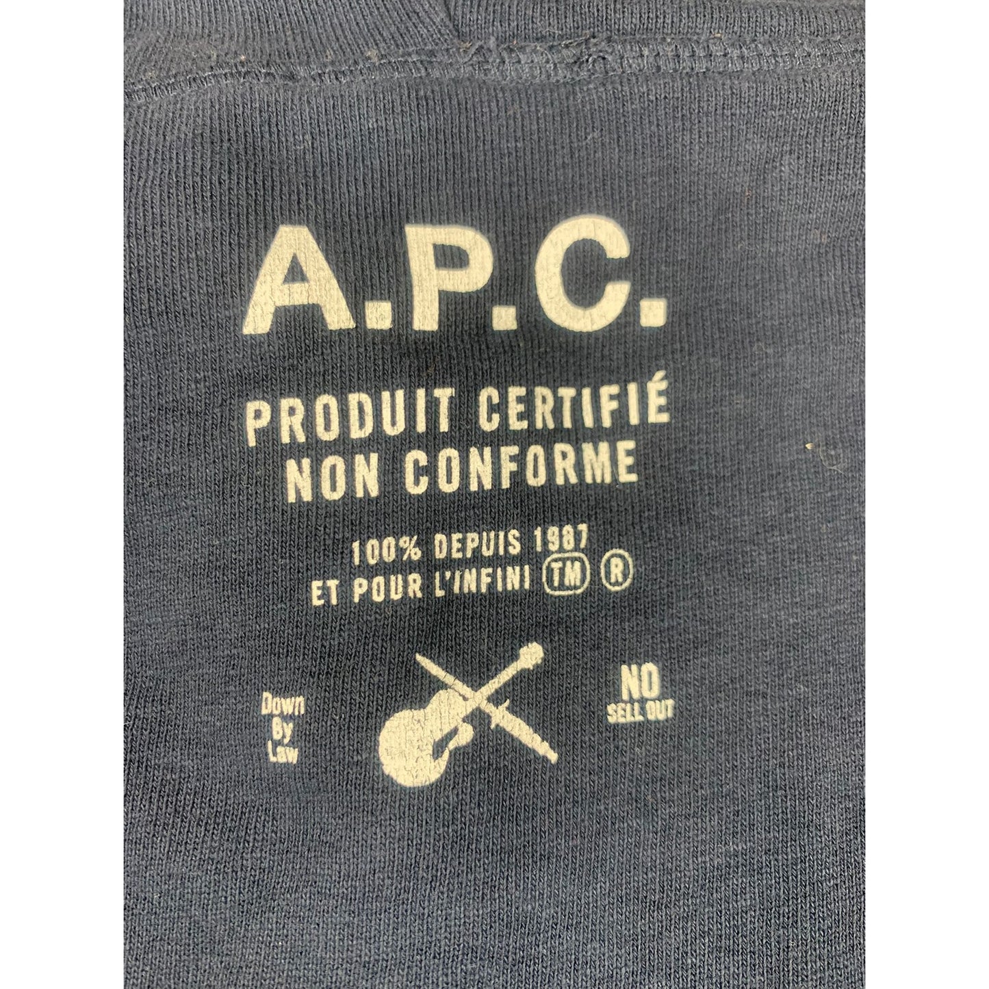 A.P.C. Men's Extra Large Navy Blue Classic Pullover Hoodie