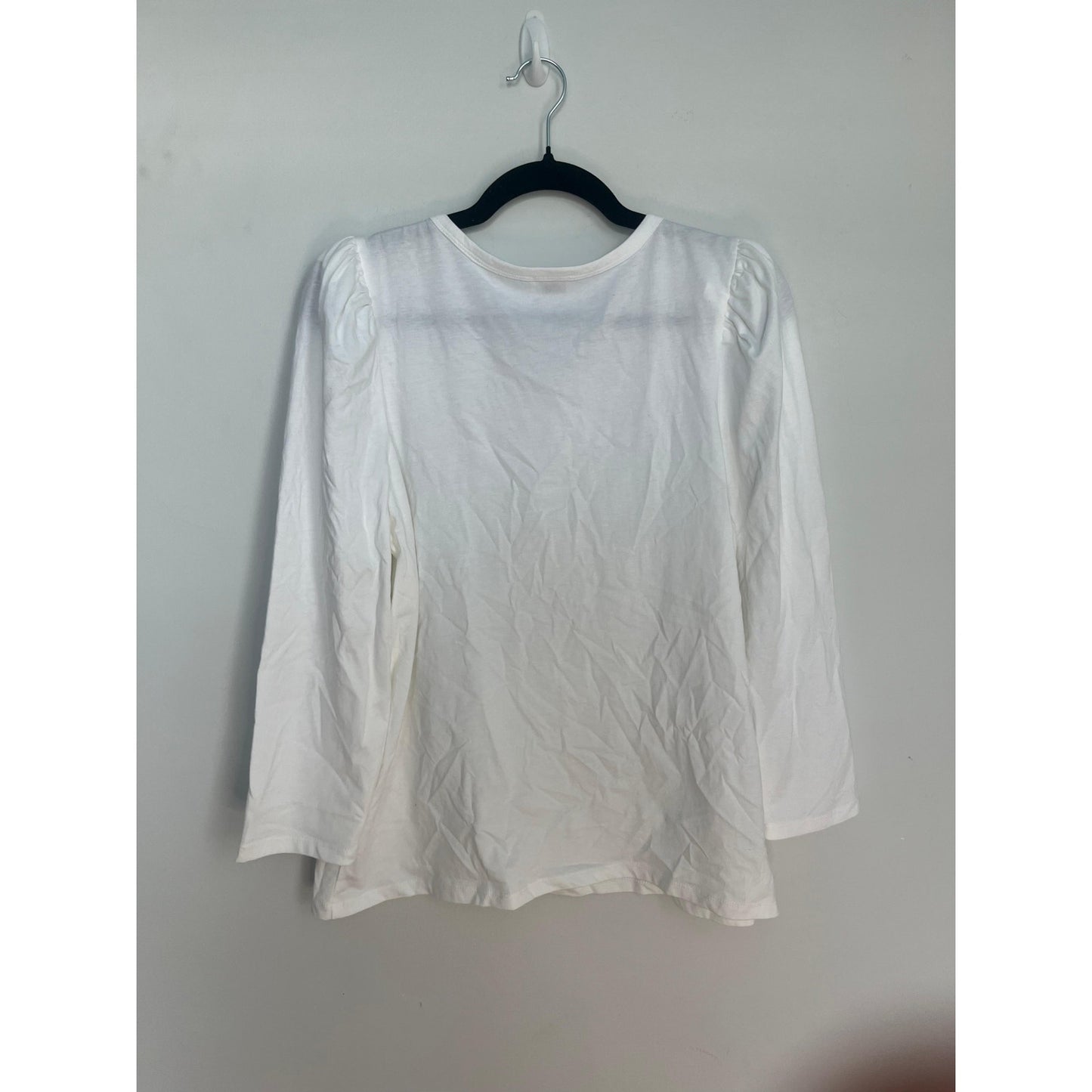 Wilfred Puff Sleeve Tee Shirt Women L White Cotton Blouse Minimalist NWT