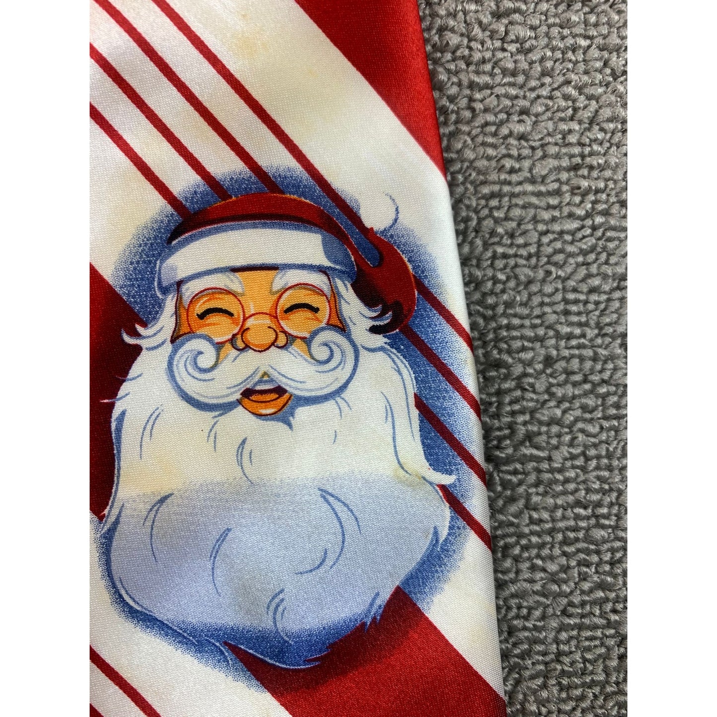 Unbranded Men Red White Christmas Holiday Striped Candy Cane Casual Tie