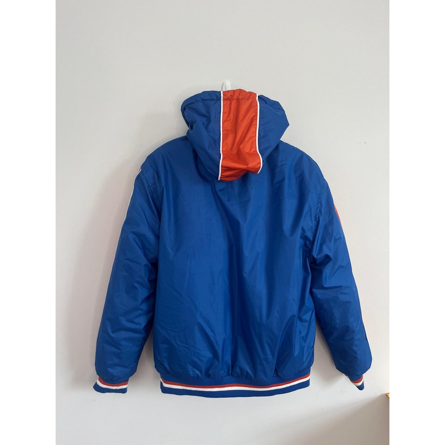 Spire New York Puffer Jacket Men M Blue Hooded Winter Zip Up Insulated