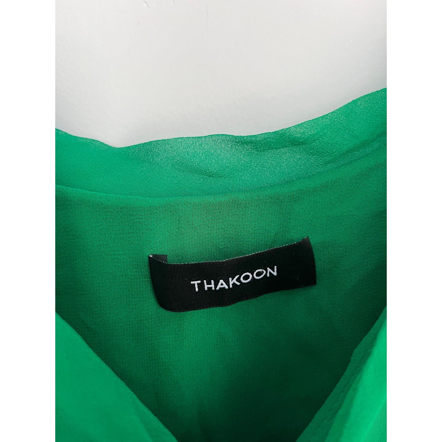 Thakoon Sleeveless Colorblock Dress Women 4 Green Blue Chiffon Shift