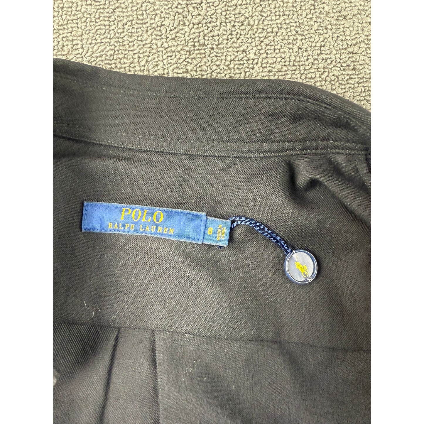 Polo Ralph Lauren Women 8 Black Long Sleeve Jumpsuit Pockets And Buttons 2010's