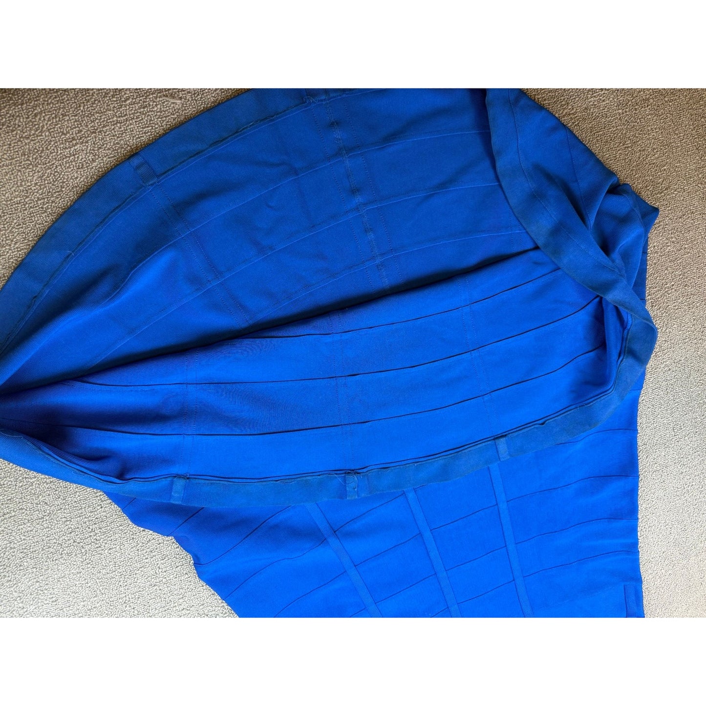 Hervé Léger Women's Medium Blue V Neck Dress Gown