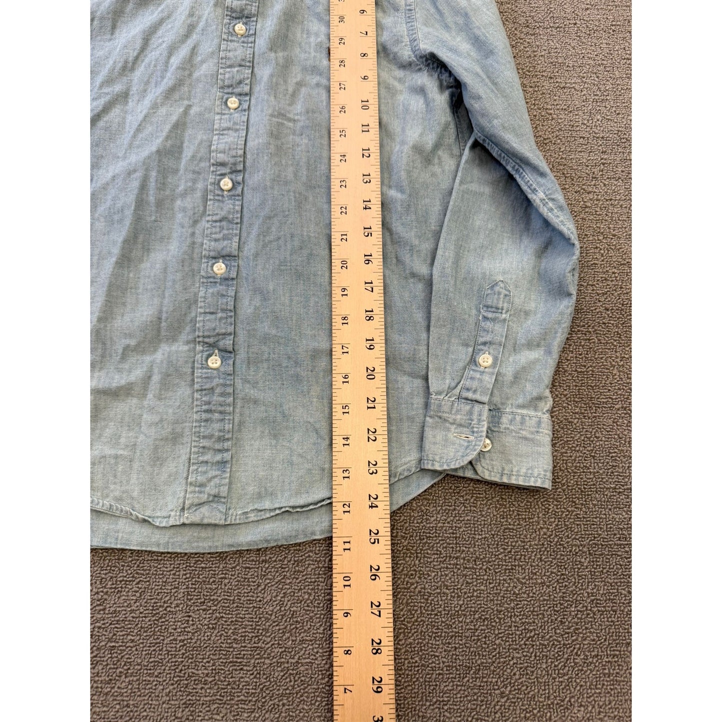Ralph Lauren Men's 16 Blue Button-Down Chambray Shirt