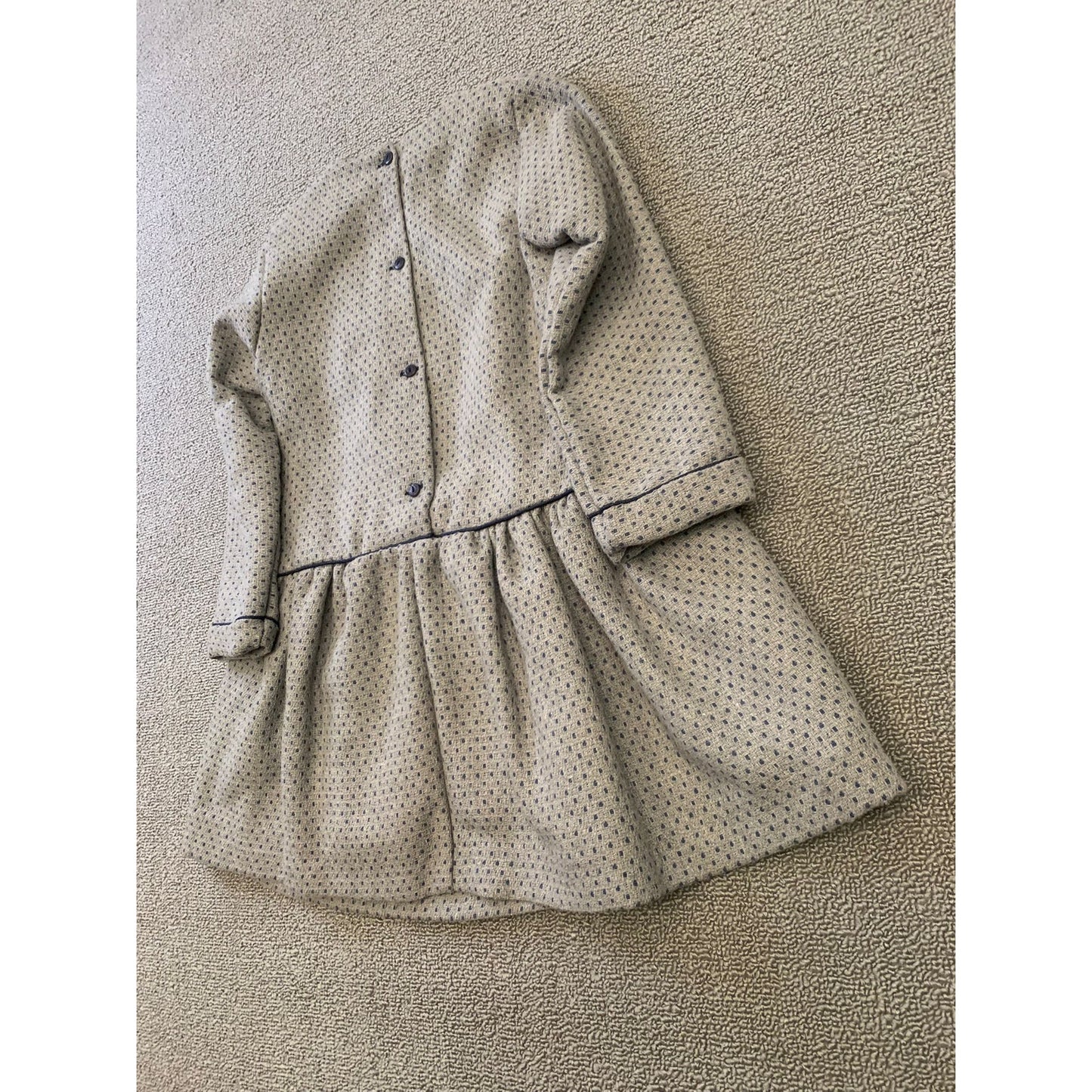 Martina Charlotte Girls 4Y Gray And Navy Drop Waist Dress