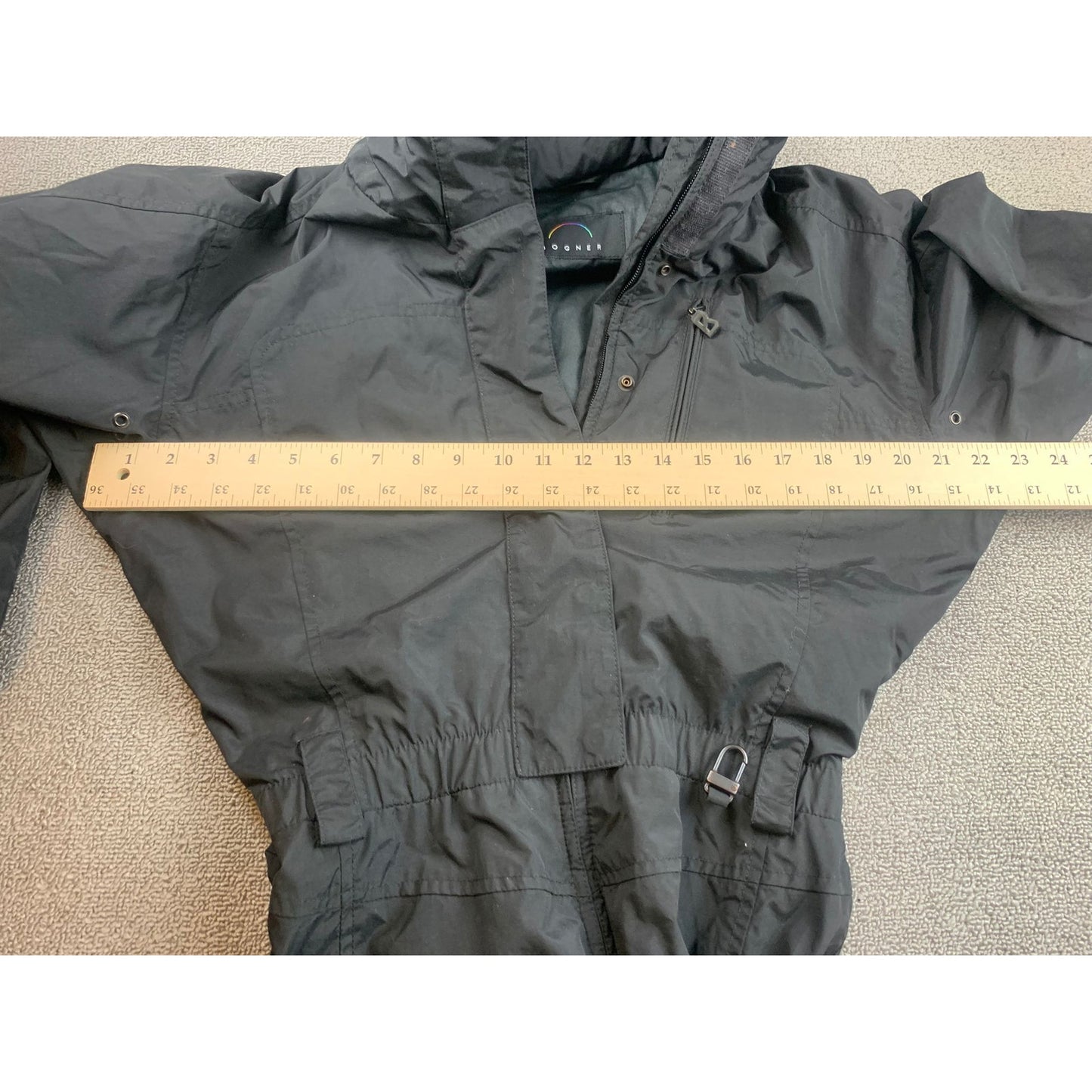 VTG Bogner Women 8 Long Black Ski Suit Hooded One Piece USA Made Winter Cold