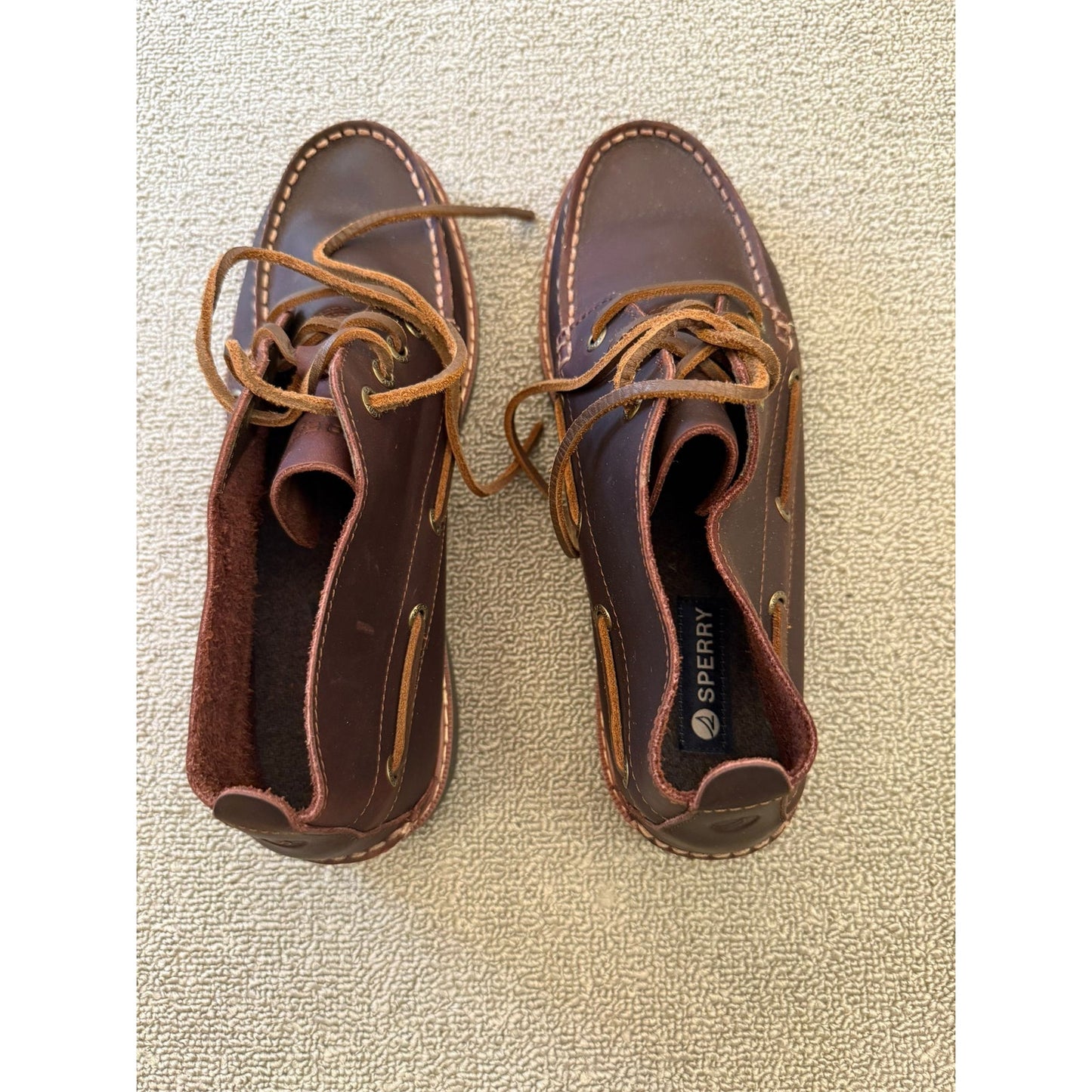 Sperry Men's Size 9 Brown Leather Boots Made in Indonesia