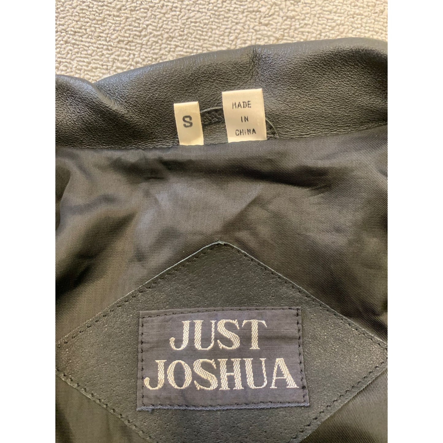 JUST JOSHUA Women's Small Black Leather Fringe/Biker Jacket
