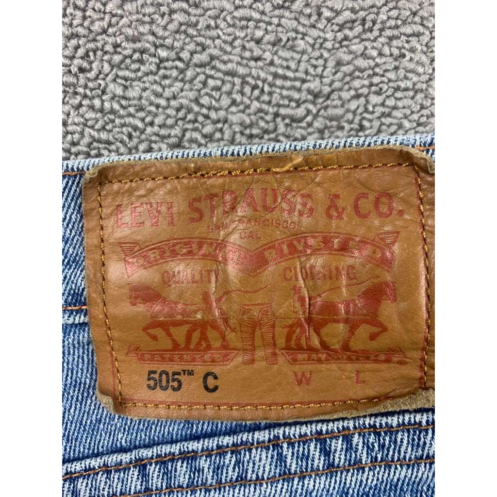 Levi’s 505C Men’s Straight Jeans W30 L32 Light Wash Distressed Blue Denim Pants