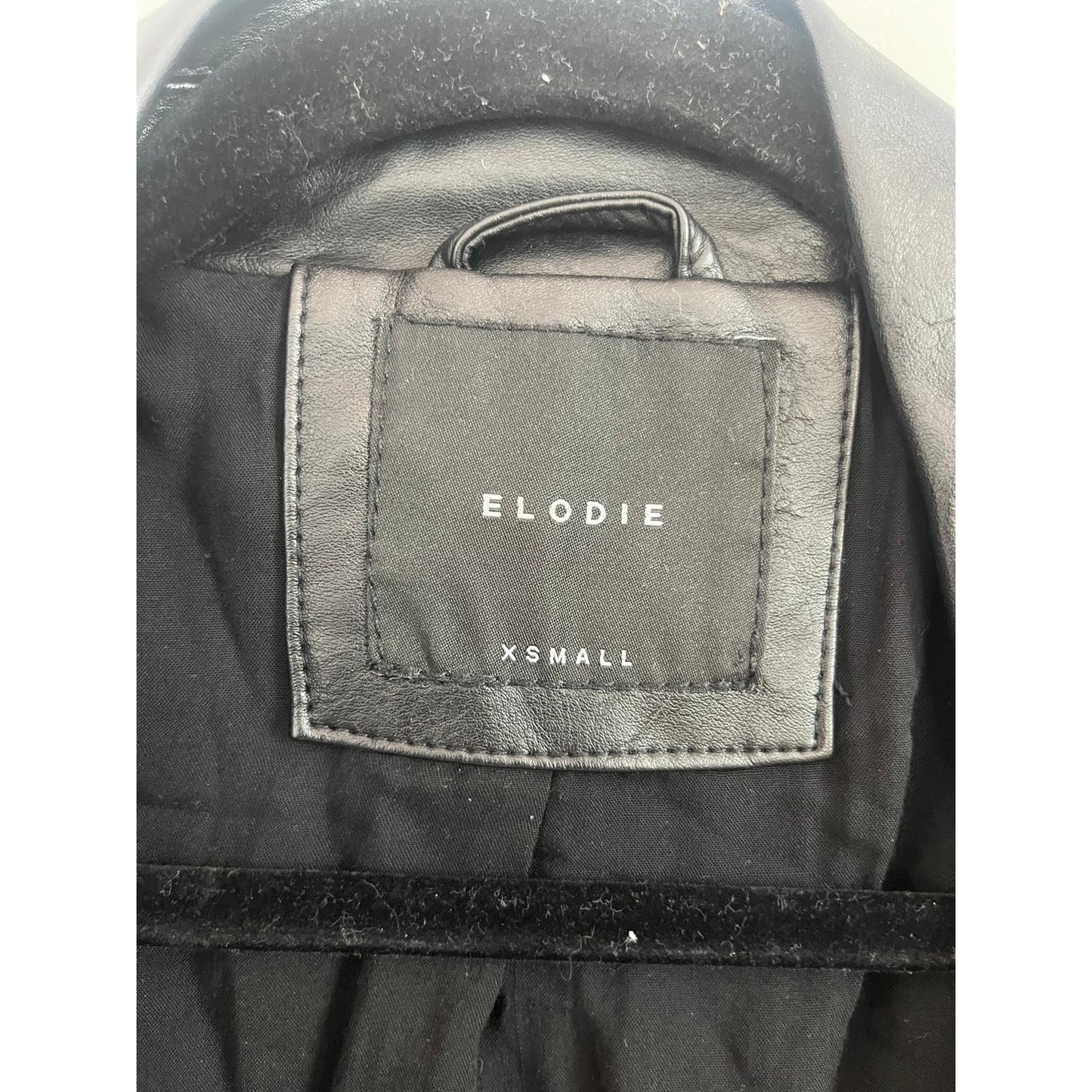 Elodie Faux Leather Moto Jacket Women XS Black Biker Zip Belted