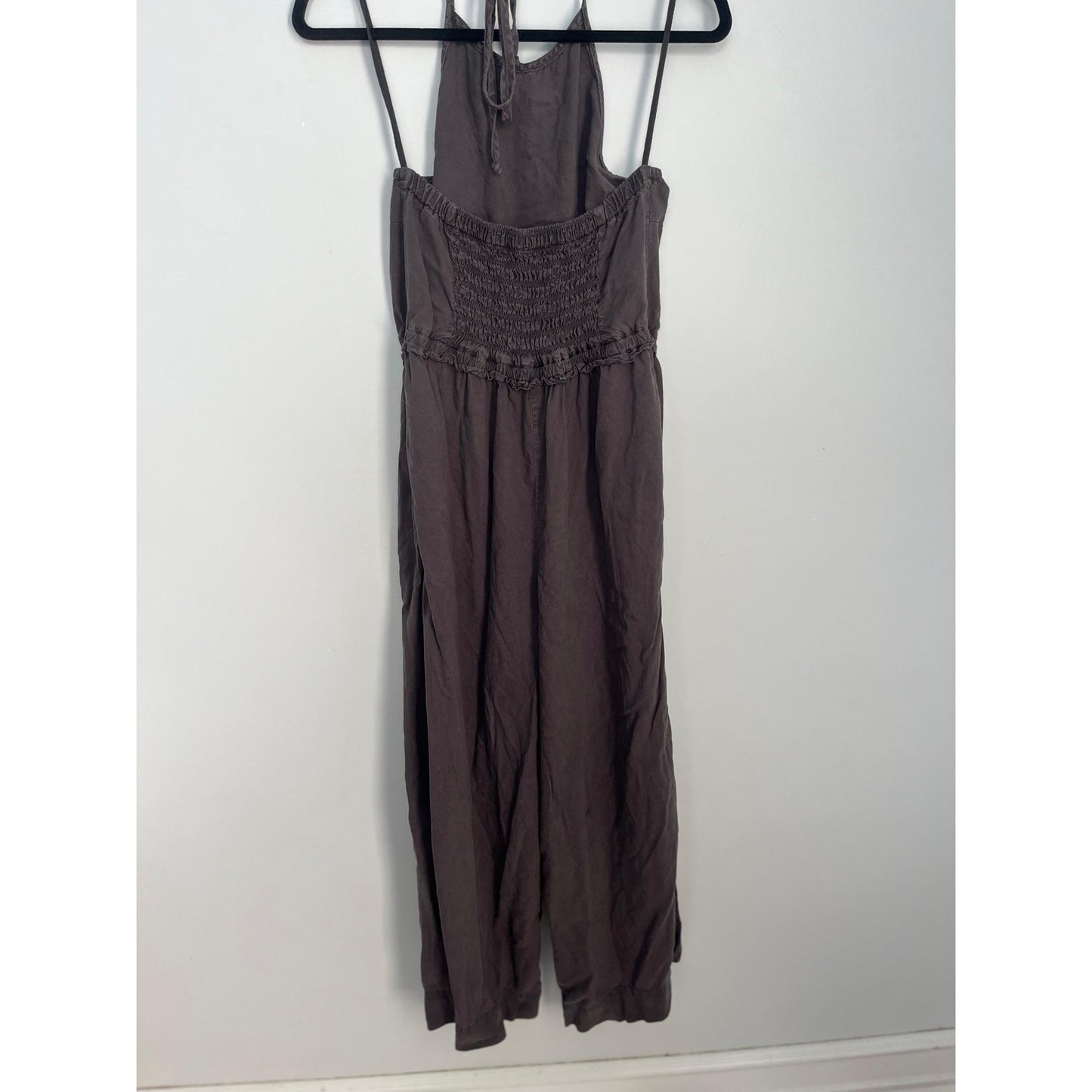 Bella Dahl Jumpsuit Women Small Gray Smocked Waist Sleeveless Wide Leg