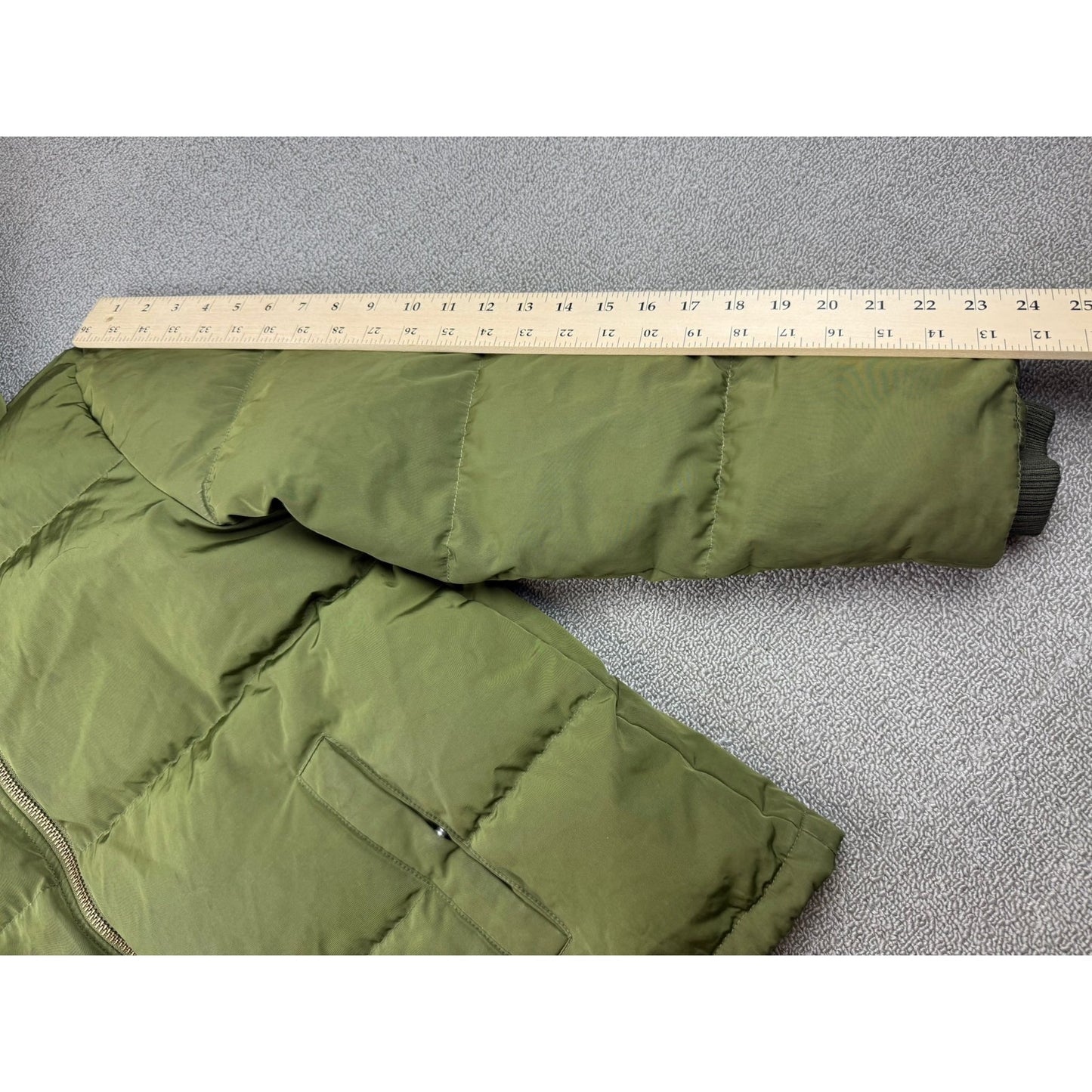 Madewell Women's Large Quilted Down Puffer Parka Green Jacket Coat