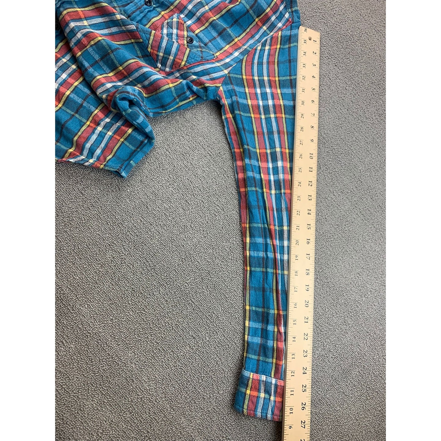 Archived Denim Supply Ralph Lauren Men Medium Blue Red Plaid Button Down Shirt