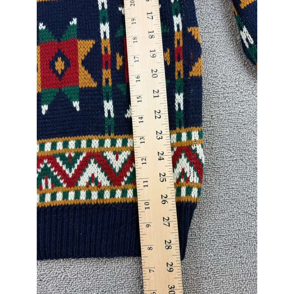 Vintage Trend Basics Men XLT Multi Geometric Aztec Korea Made Acrylic Knit