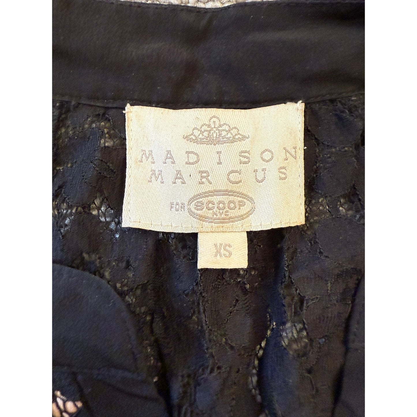 Madison Marcus Women Extra Small Lace Black Tank Top