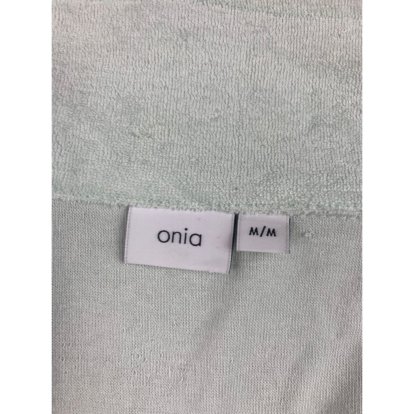 Onia Terry Camp Shirt Men's M Mint Green Short Sleeve Button Front Resort