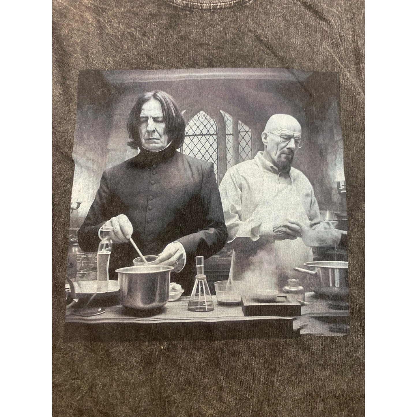Comfort Colors Men's Large Faded Black Harry Potter Breaking Bad Graphic Tee