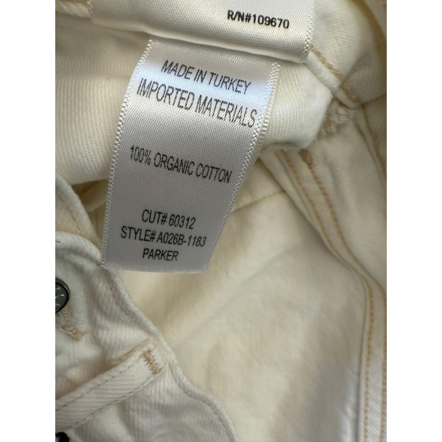 AGOLDE Los Angeles Women's Size 25 White Denim Shorts High Rise Cutoff