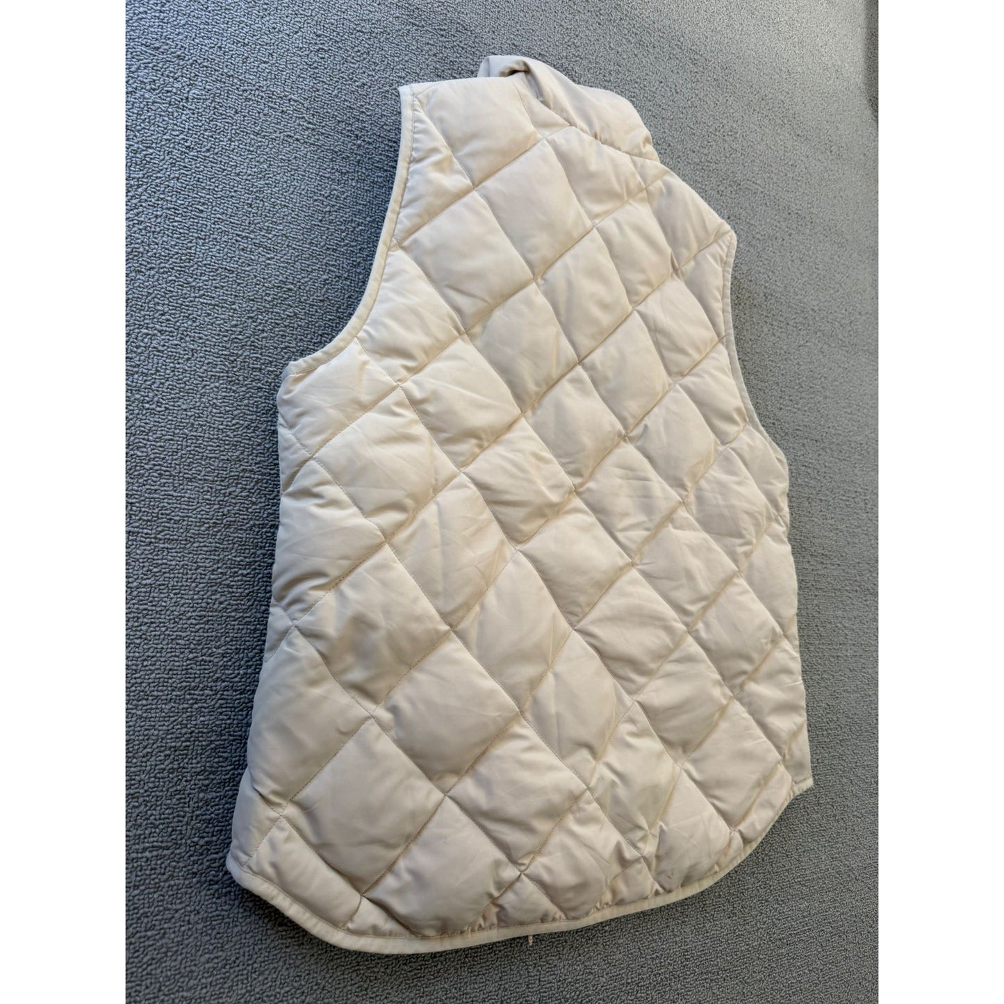 J.Crew Womens Medium Cream Quilted Full Zip Puffer Vest Jacket
