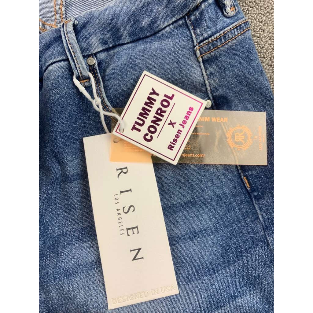 Risen Los Angeles Women 15/32 Blue Light Washed Jeans Bootcut Mid Rise
