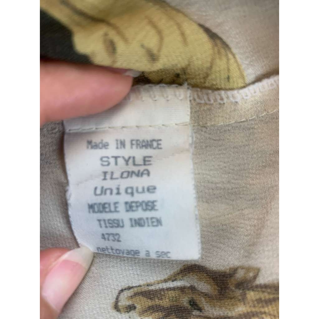VTG Marina Sitbon Kamosho Blouse Womens Silk Viscose Baroque Pint France Made