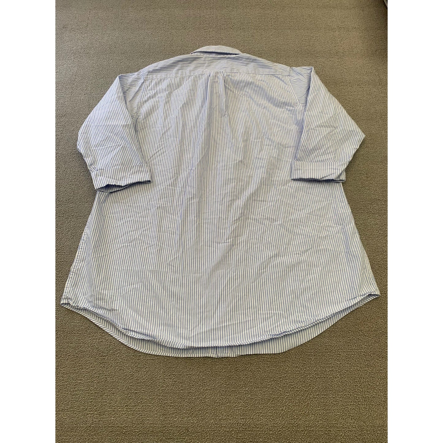 Lauren Ralph Lauren Women XL Blue White Striped 3/4 Sleeve Blouse Shirt