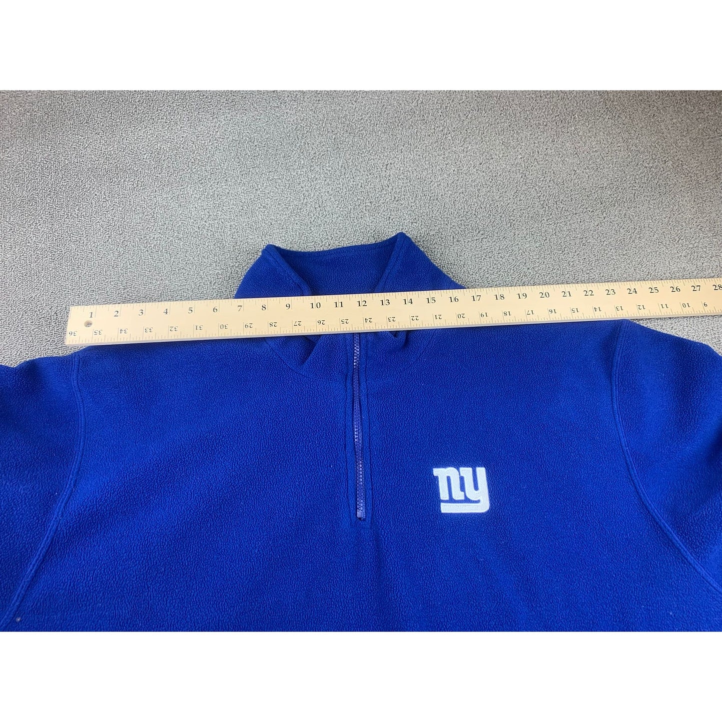 Y2K Reebok Men's XXL Blue NFL New York Giants Quarter Zip Fleece Pullover Jacket