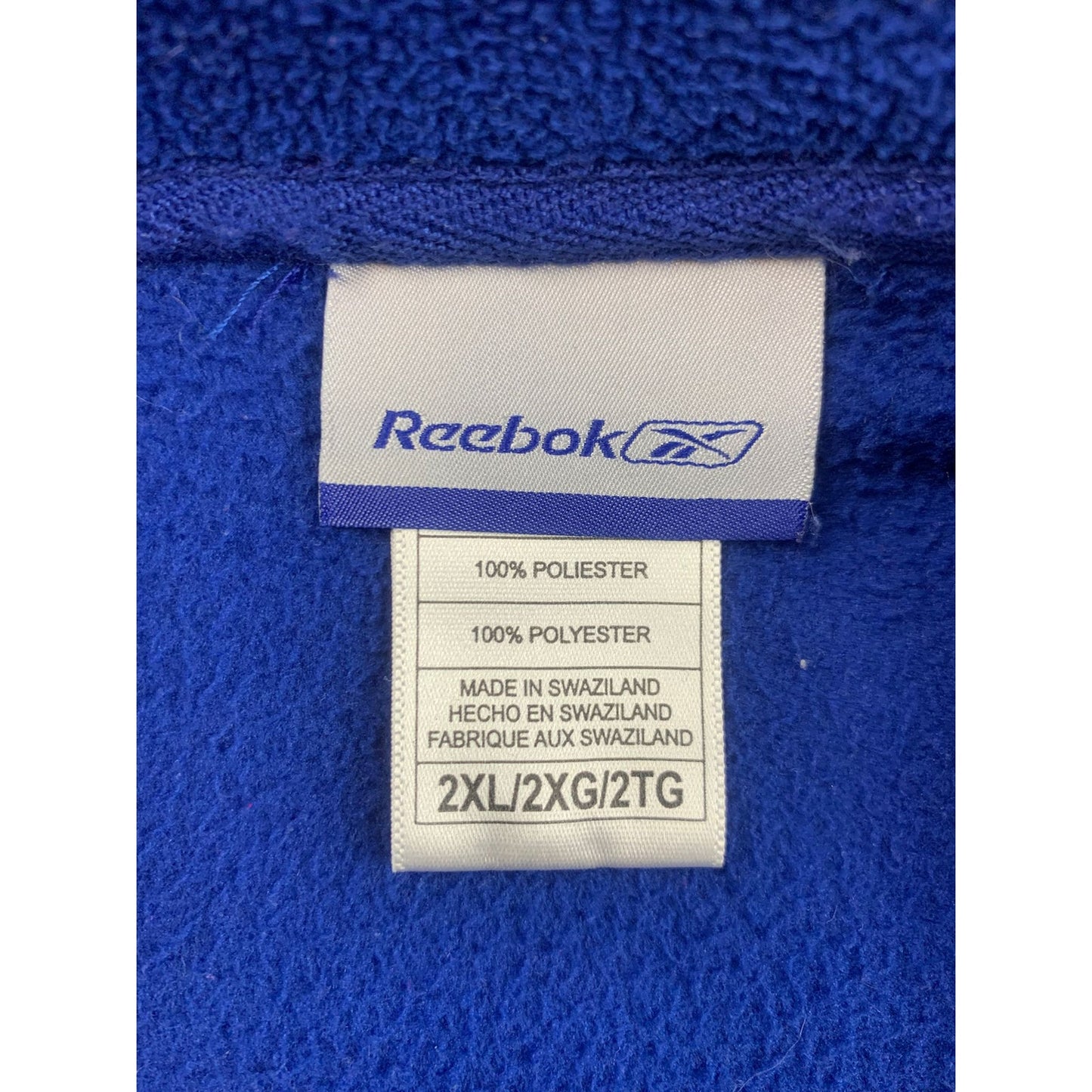 Y2K Reebok Men's XXL Blue NFL New York Giants Quarter Zip Fleece Pullover Jacket