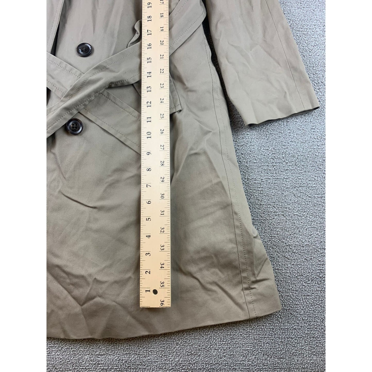 GAP Trench Coat Men's Medium Khaki Belted Double Breasted Removable Wool Liner