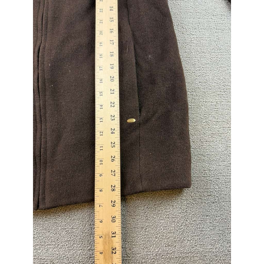 Ellen Tracy Women's Size 12 Chocolate Brown Wool Blend Winter Coat