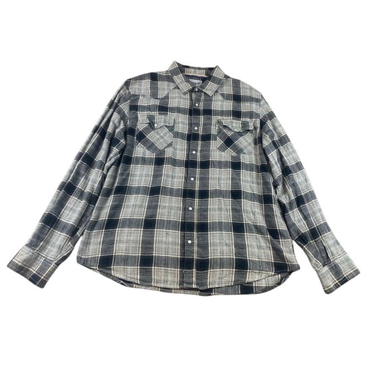 Levi's Men's XL Gray Pearl Check Western Shirt with Snap Buttons Country Cowboy