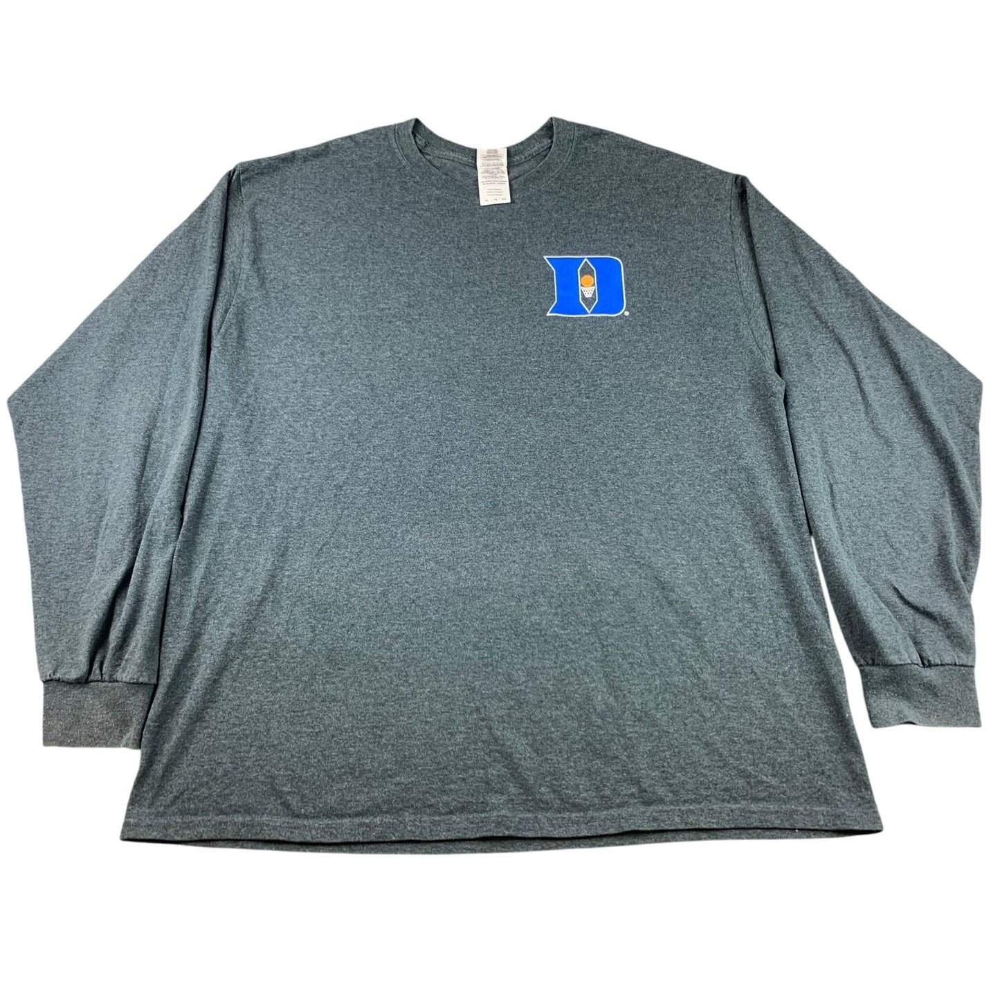 Gildan Men XL Blue Gray Heather Long-Sleeve Crewneck Shirt Duke Blue Devils NCAA