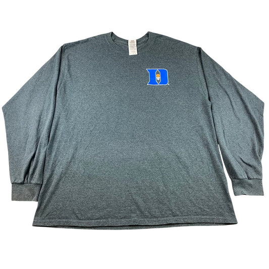 Gildan Men XL Blue Gray Heather Long-Sleeve Crewneck Shirt Duke Blue Devils NCAA