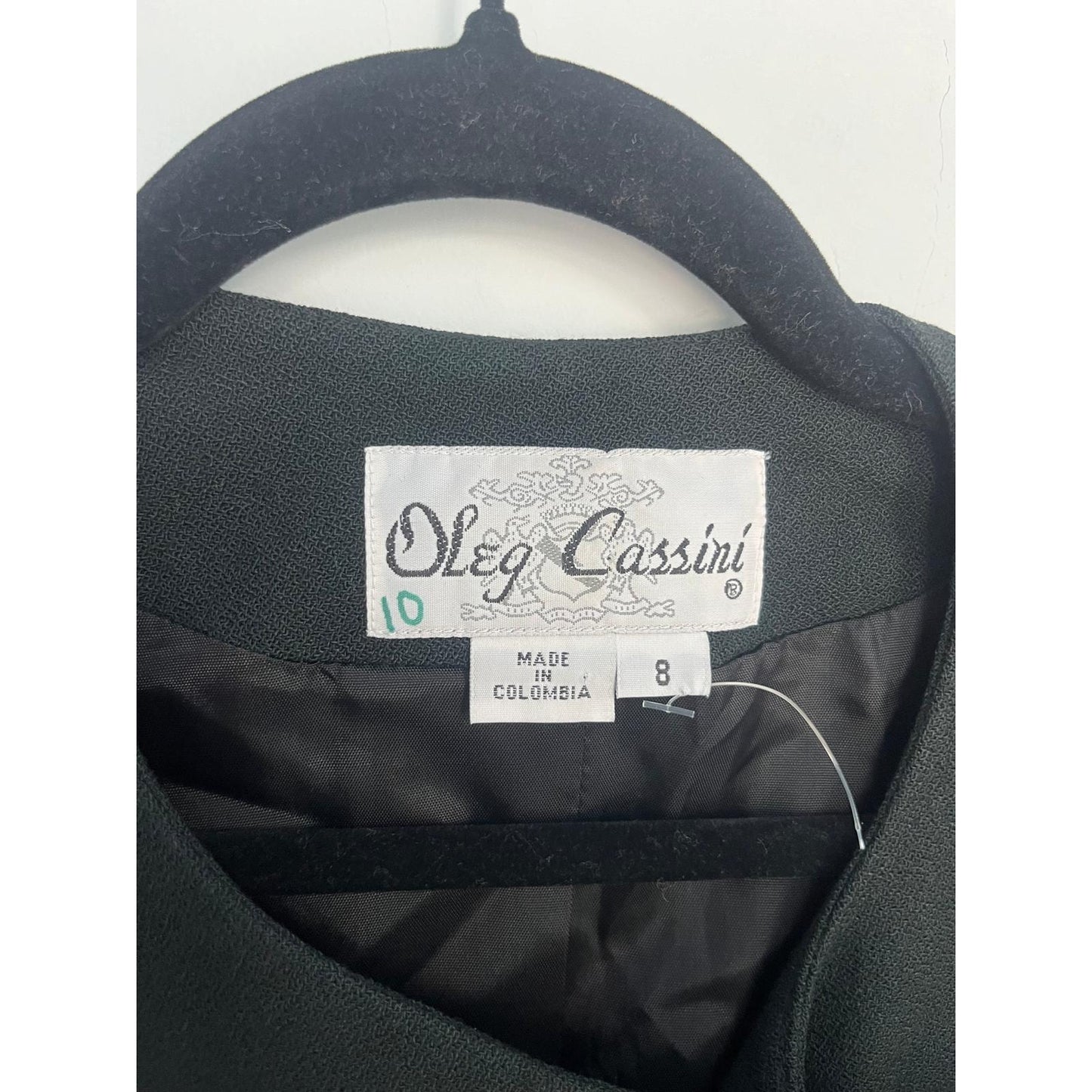 Oleg Cassini Blazer Jacket Women 8 Black Asymmetrical Button Front