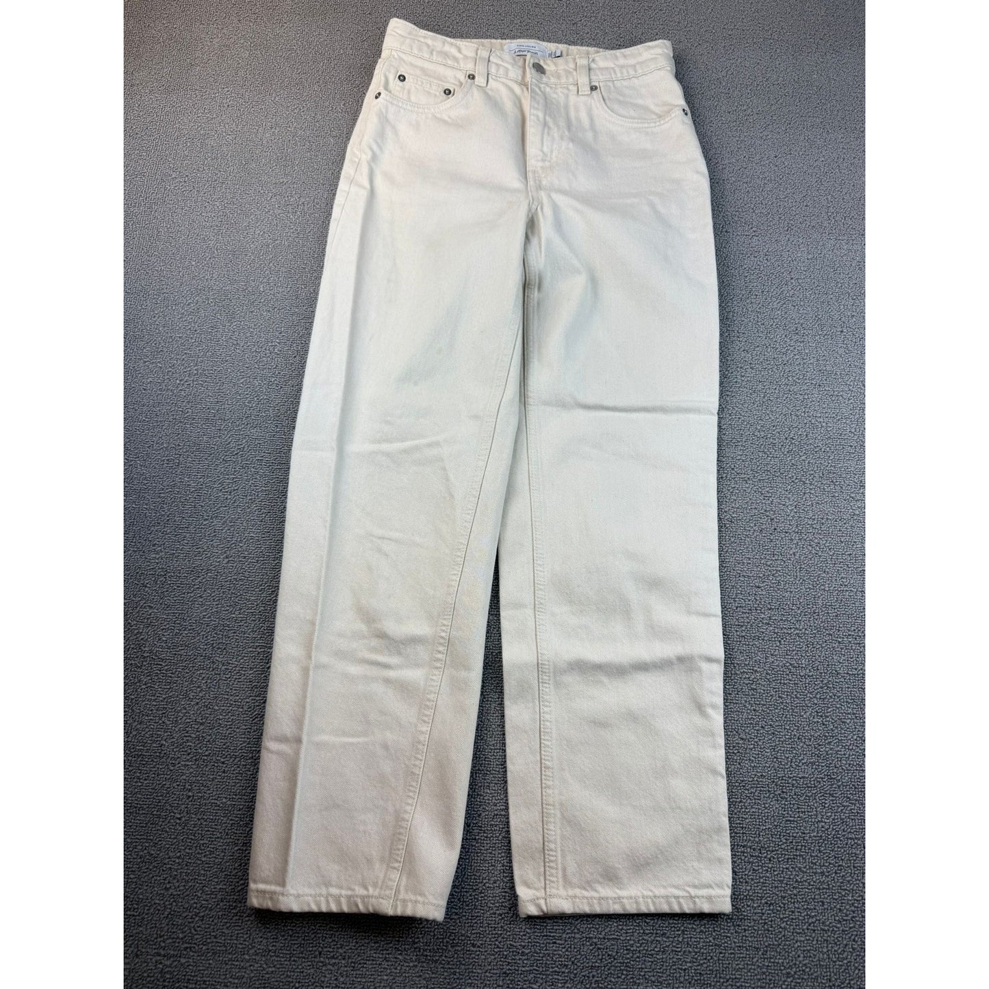 & Other Stories Atelier Women's 26 Off-White Ivory Cropped Straight Denim Jeans