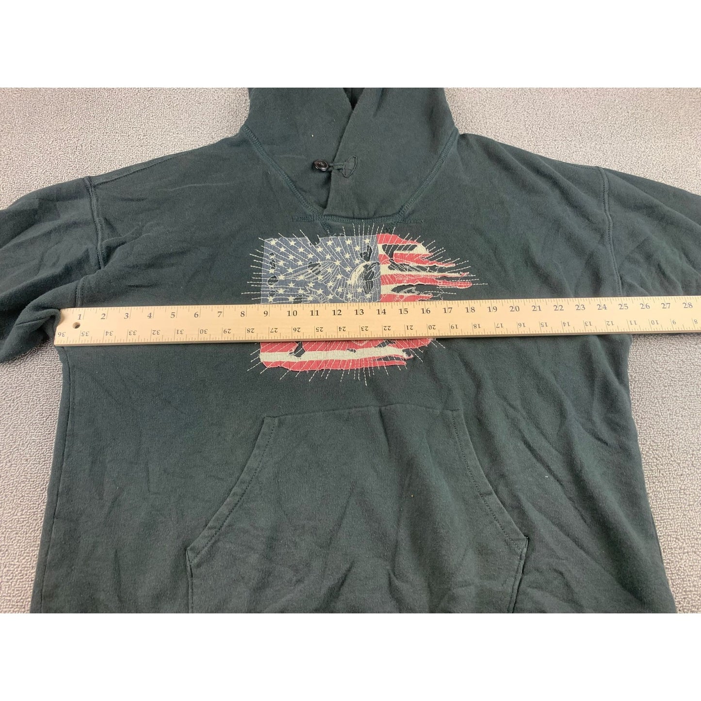 Vintage 90's Denim & Supply Ralph Lauren Men's XXL Graphic Grey Hoodie