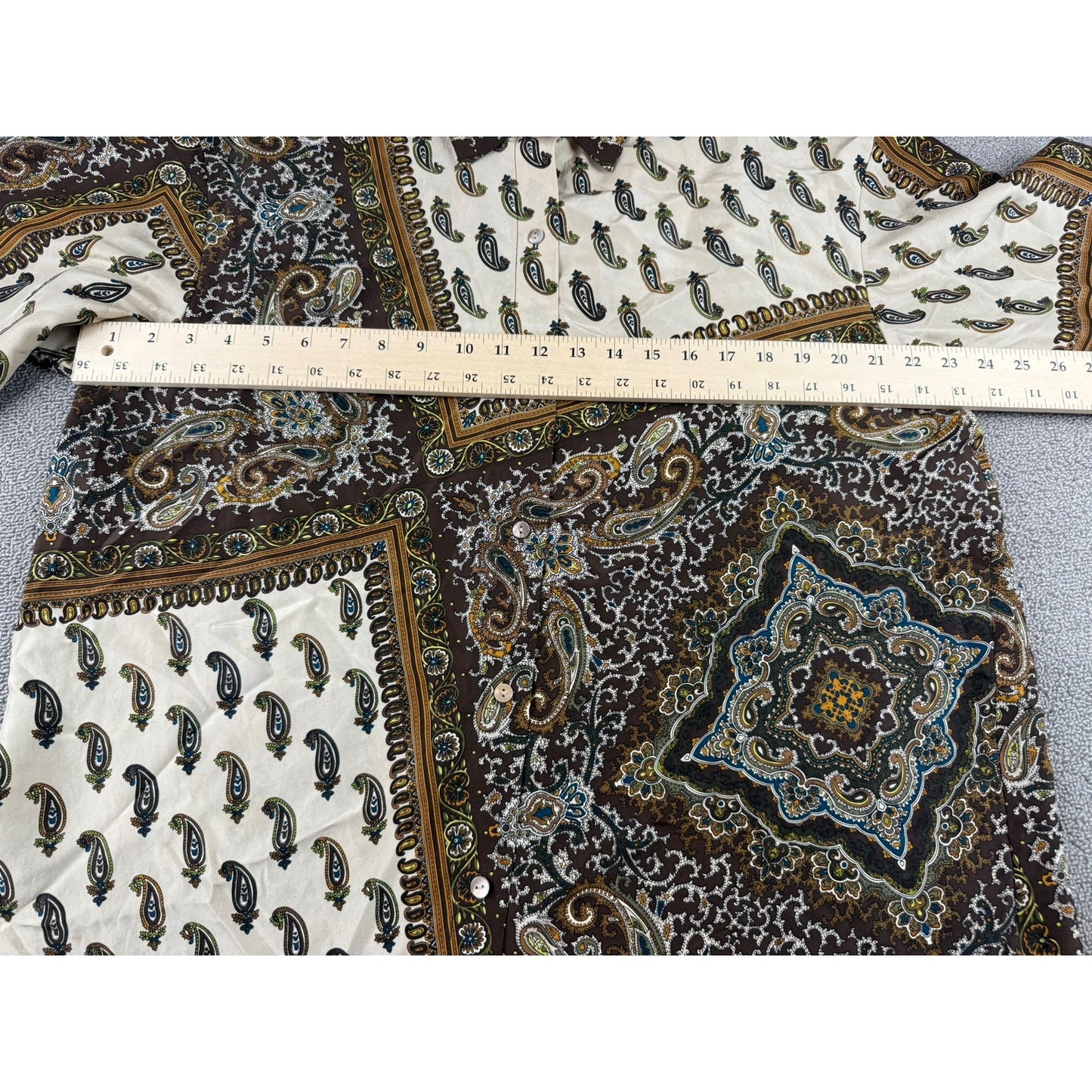 Y2K Emanuel Ungaro Liberté L Multicolor Paisley Pattern Button Down Shirt