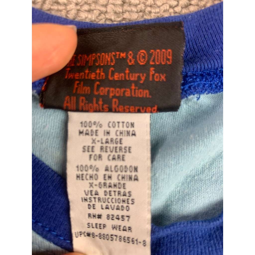 Vintage The Simpsons Men XL Cotton Light Blue T Shirt Homer Simpson Frolicking