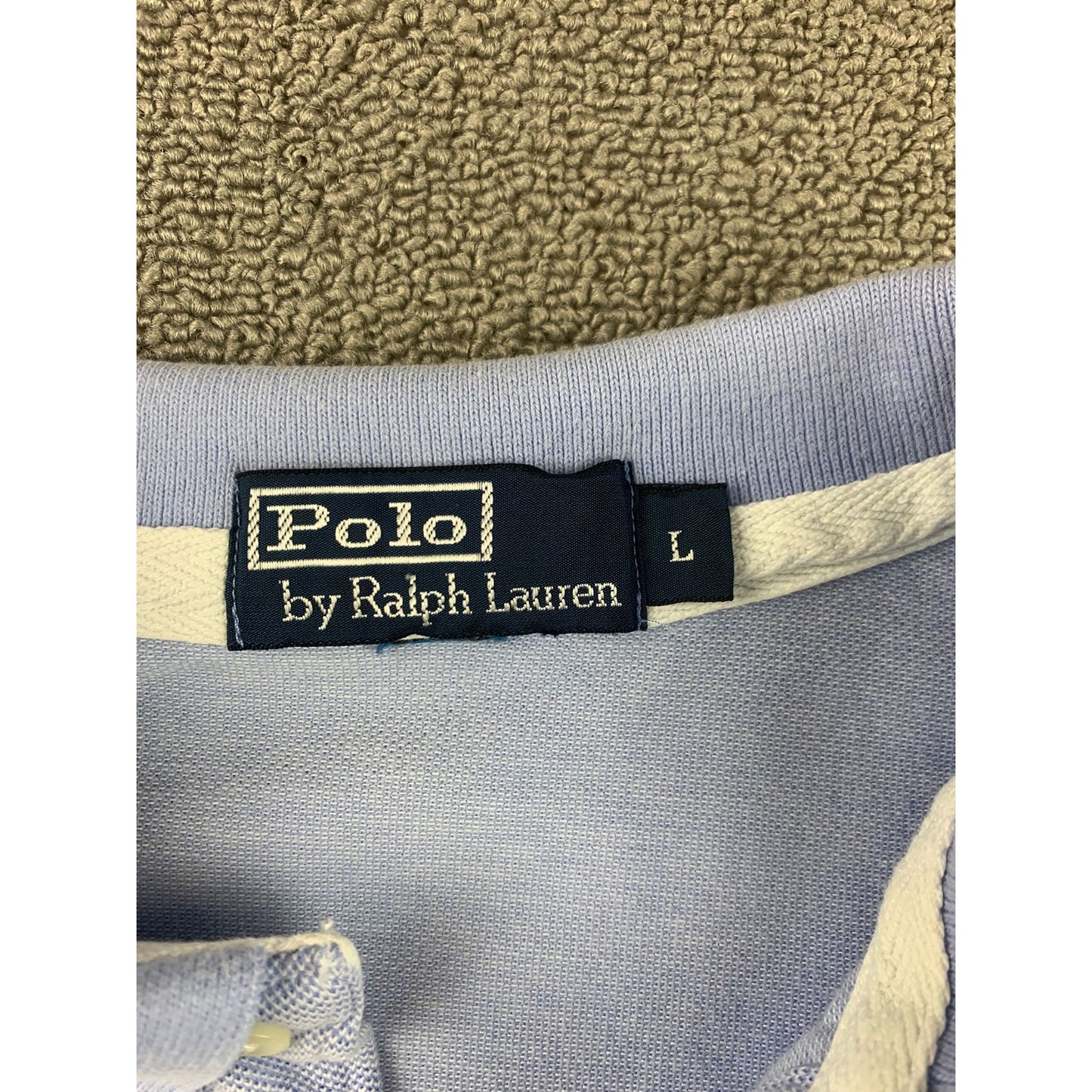 Polo by Ralph Lauren Men's L Light Blue Short Sleeve Golf Cotton Polo Shirt