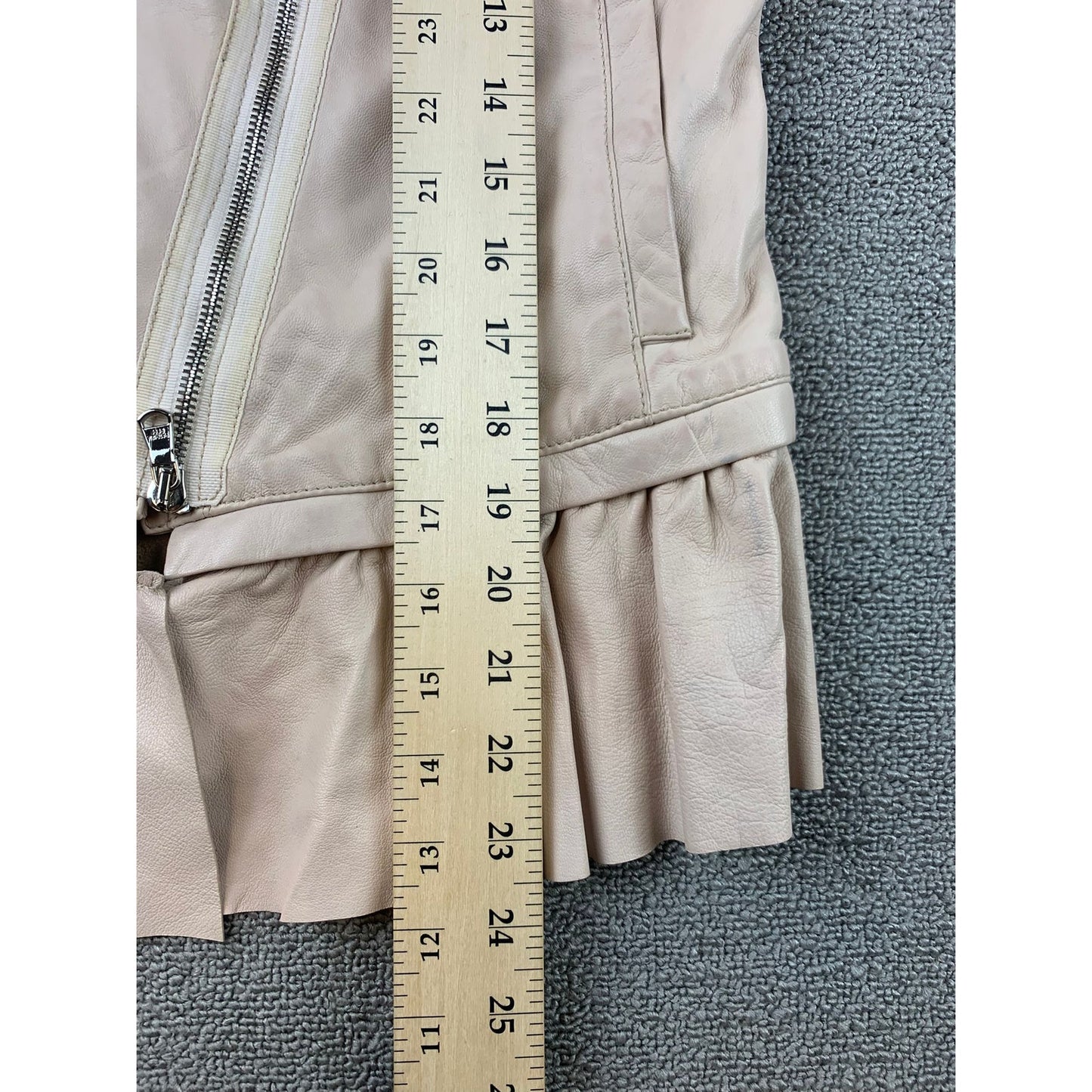 Y2K Patrizia Pepe Women Size 42 Pink Leather Jacket Genuine Sheepskin
