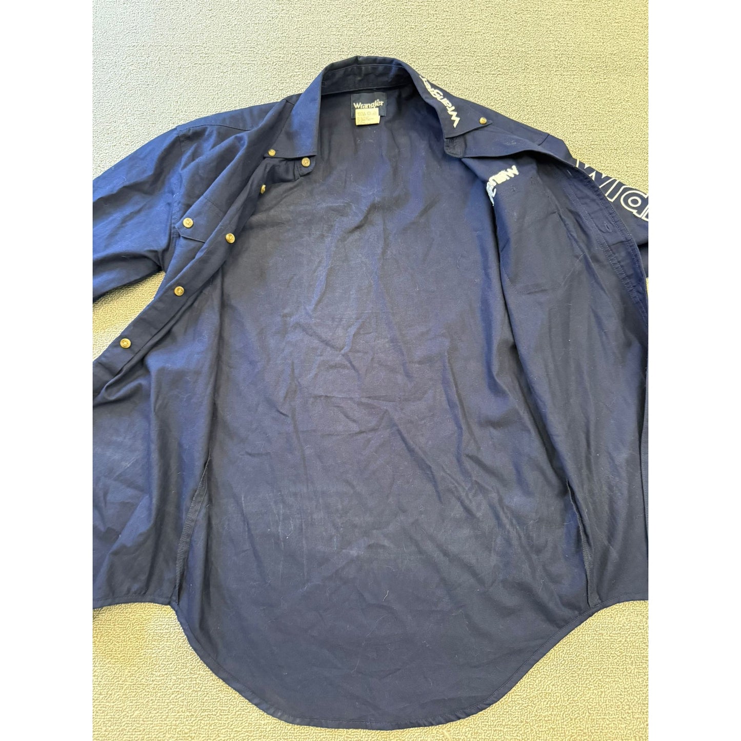 Vintage Wrangler Western Button Up Men's S Small Blue Long Sleeve