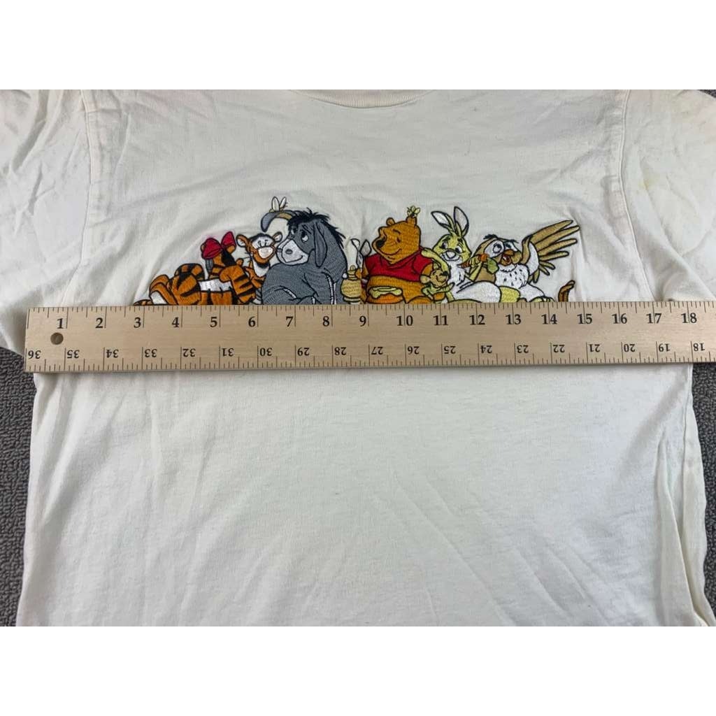 VINTAGE Disney Winnie the Pooh Shirt S/M White 90s Graphic T Embroidered Cartoon