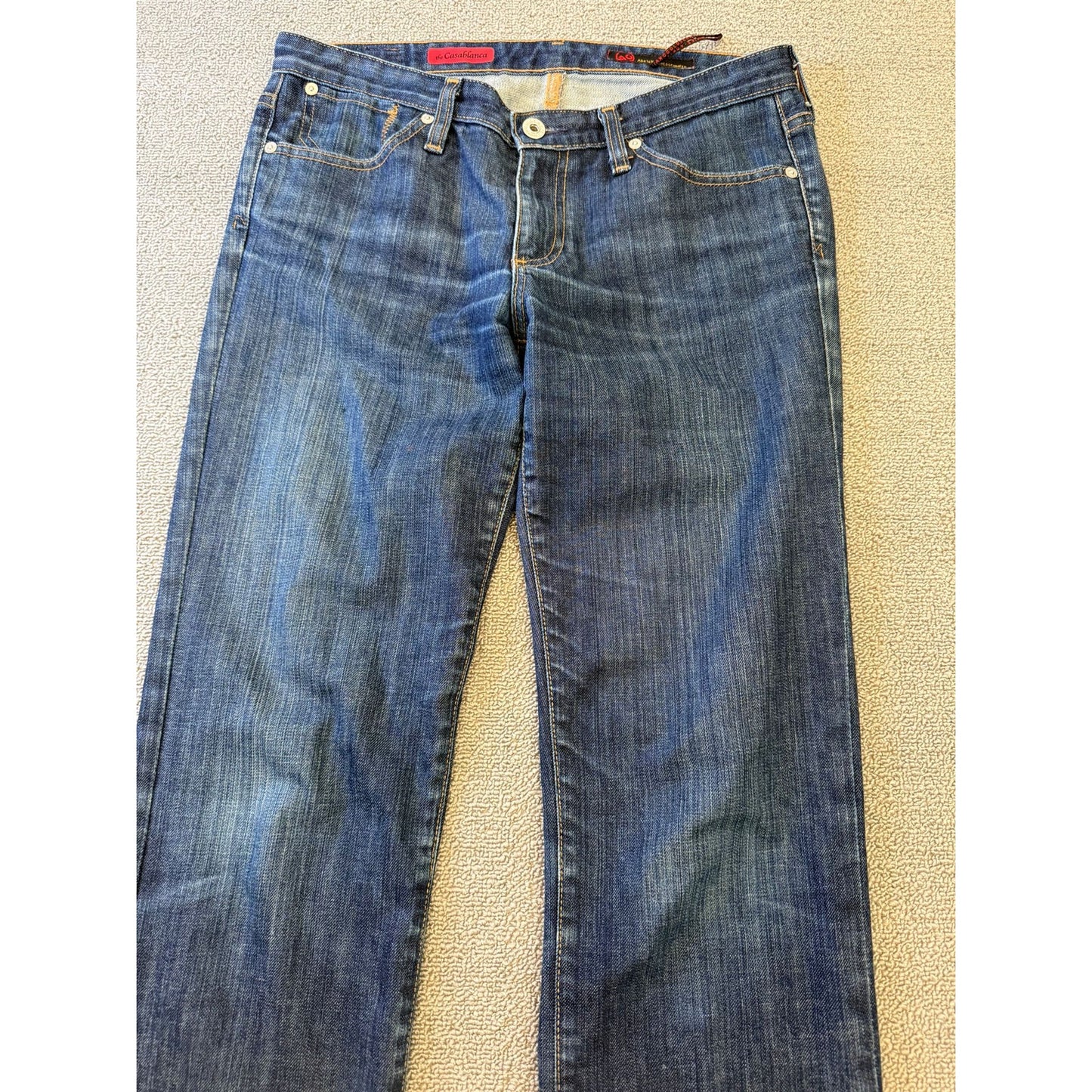 AG Adriano Goldschmied Size 29R Women's Dark Blue Wash Straight Denim Jeans