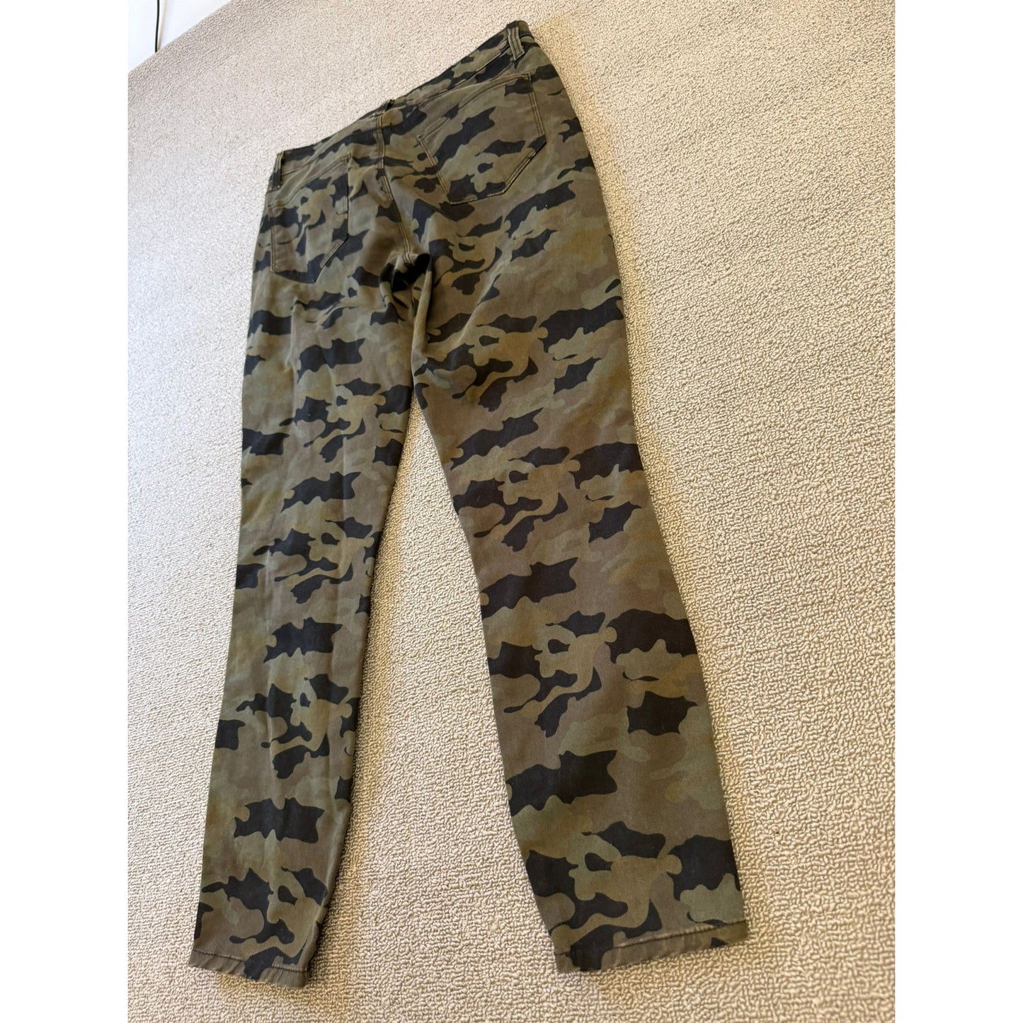 L'AGENCE Women's Camouflage Skinny Jeans 26 Green Black Yellow Side Stripe