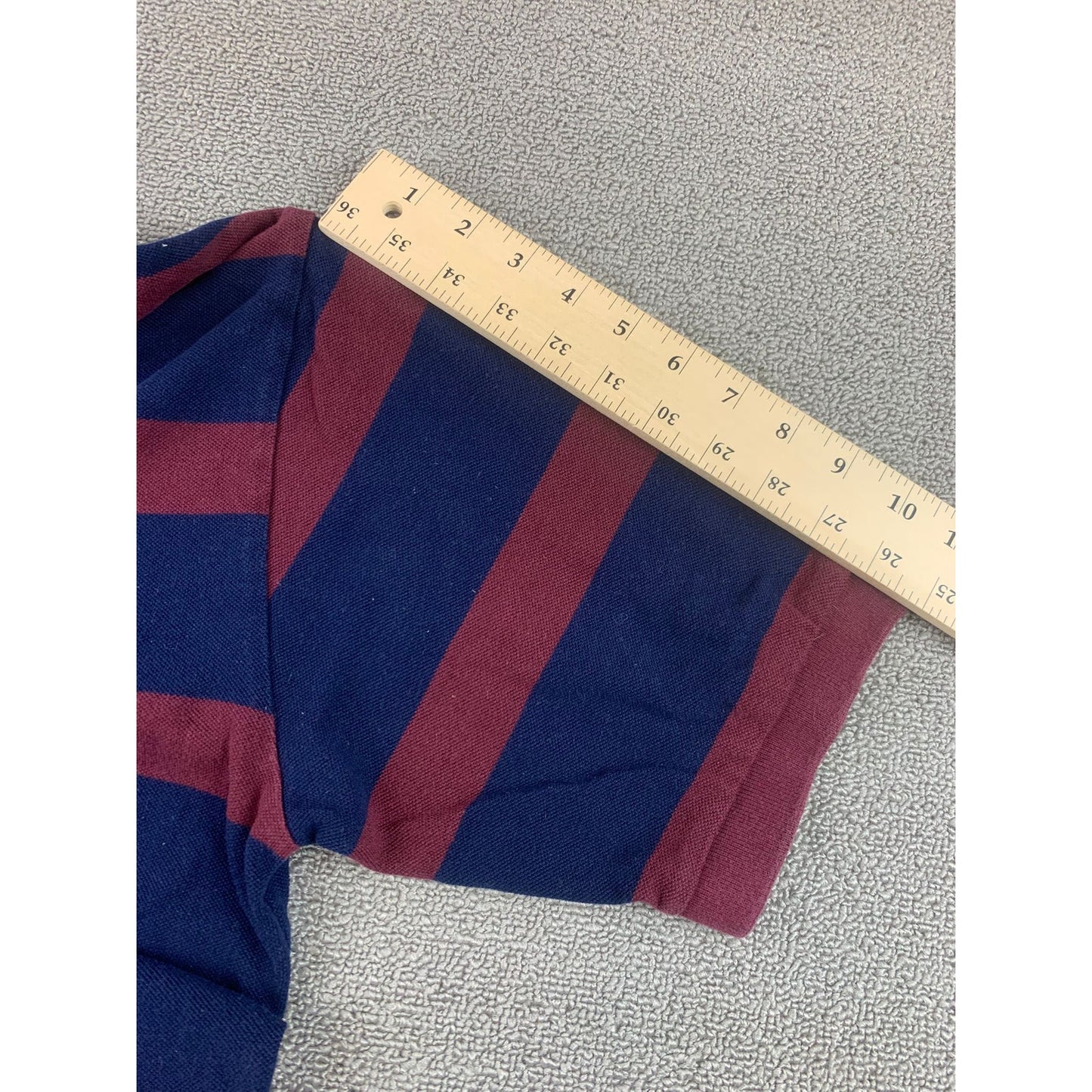 Polo Golf Ralph Lauren Polo Shirt Men's L Navy Burgundy Rugby Stripe Crest