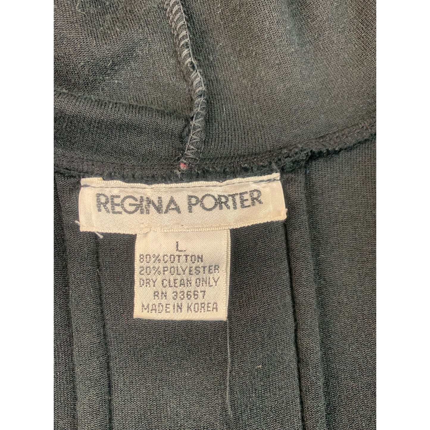 Vintage Regina Porter Women's Large Black Light Coat Button Front Sun Heart Moon