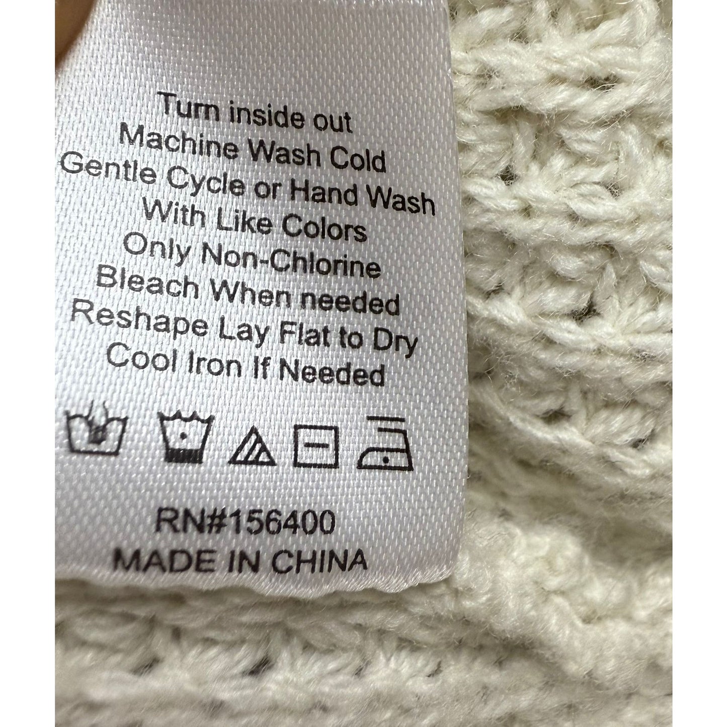 Long Wharf Women's Medium White Montauk SeaWell Crew Fisherman Sweater