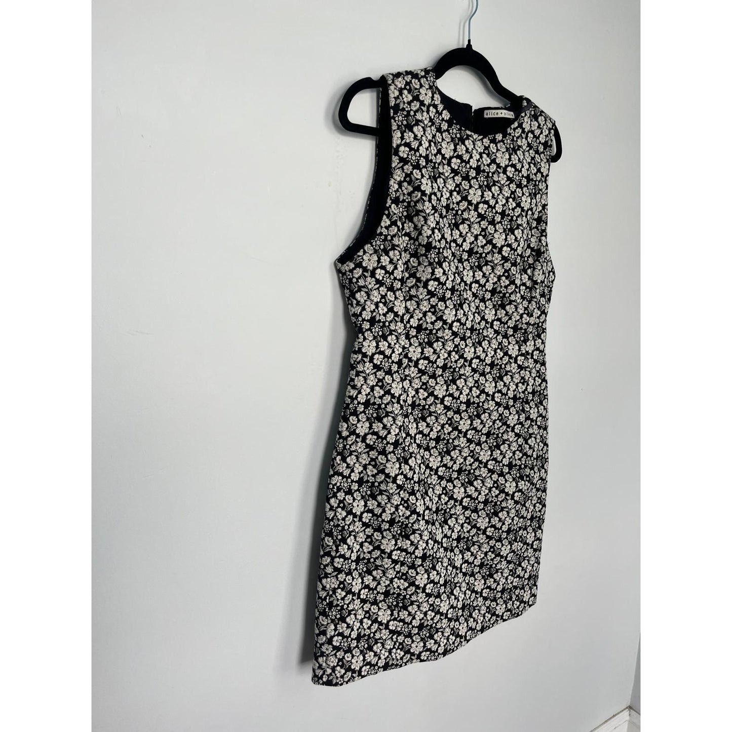 Alice + Olivia Mini Dress Women 14 Floral Sleeveless Black White Party